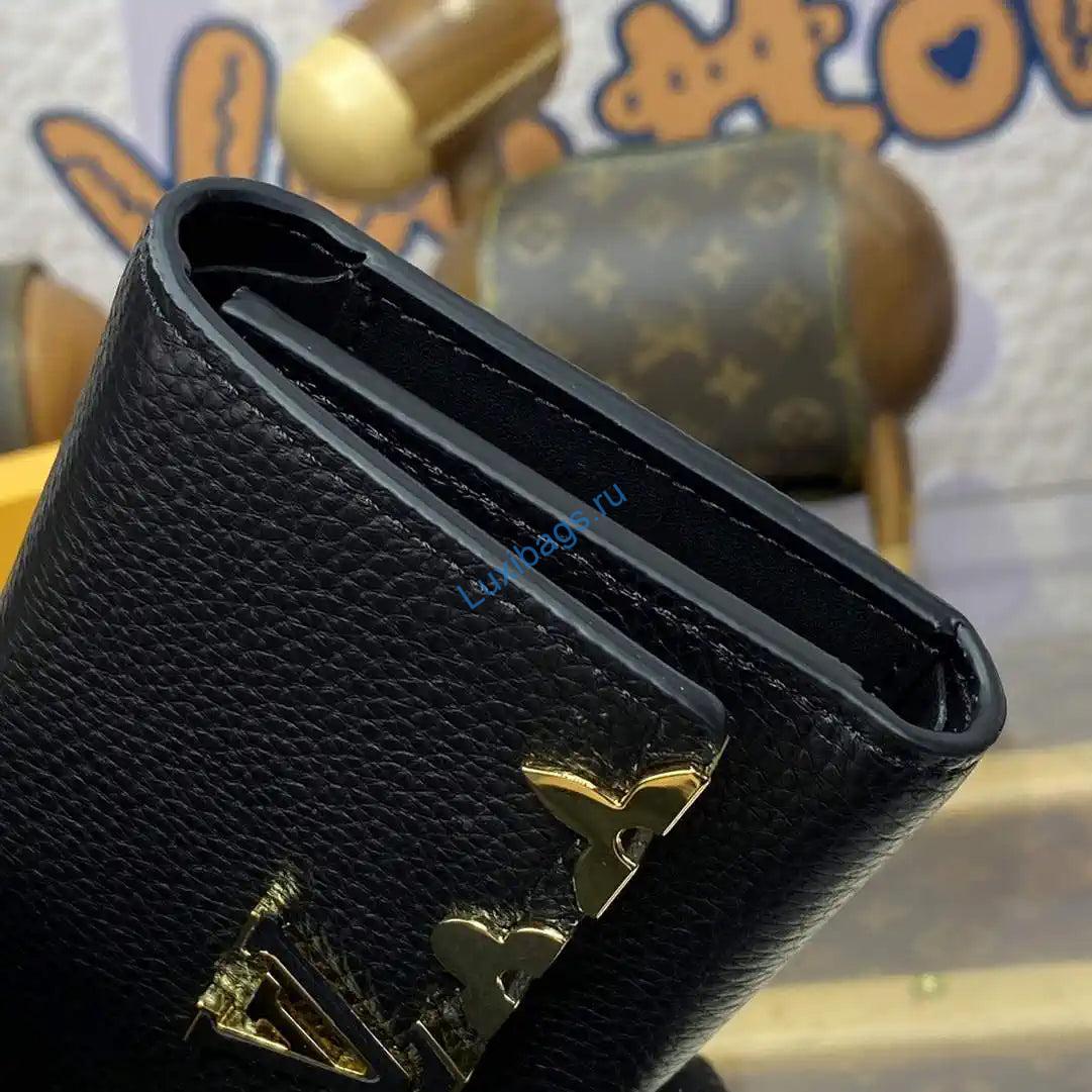 Louis Vuitton Capucines Compact Wallet LV M82764 Black | louis vuitton capucines compact wallet lv m82764 black 04