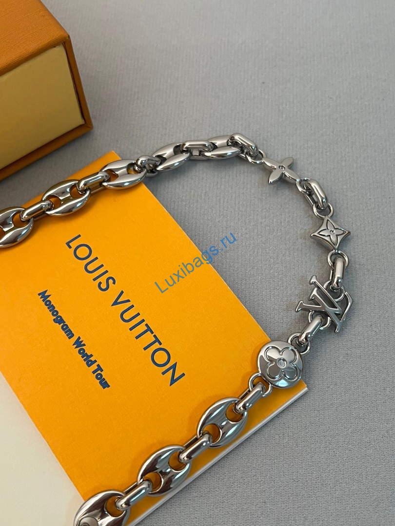 Louis Vuitton M02725 LV Sailor Necklace Silver | louis vuitton m02725 lv sailor necklace silver 4