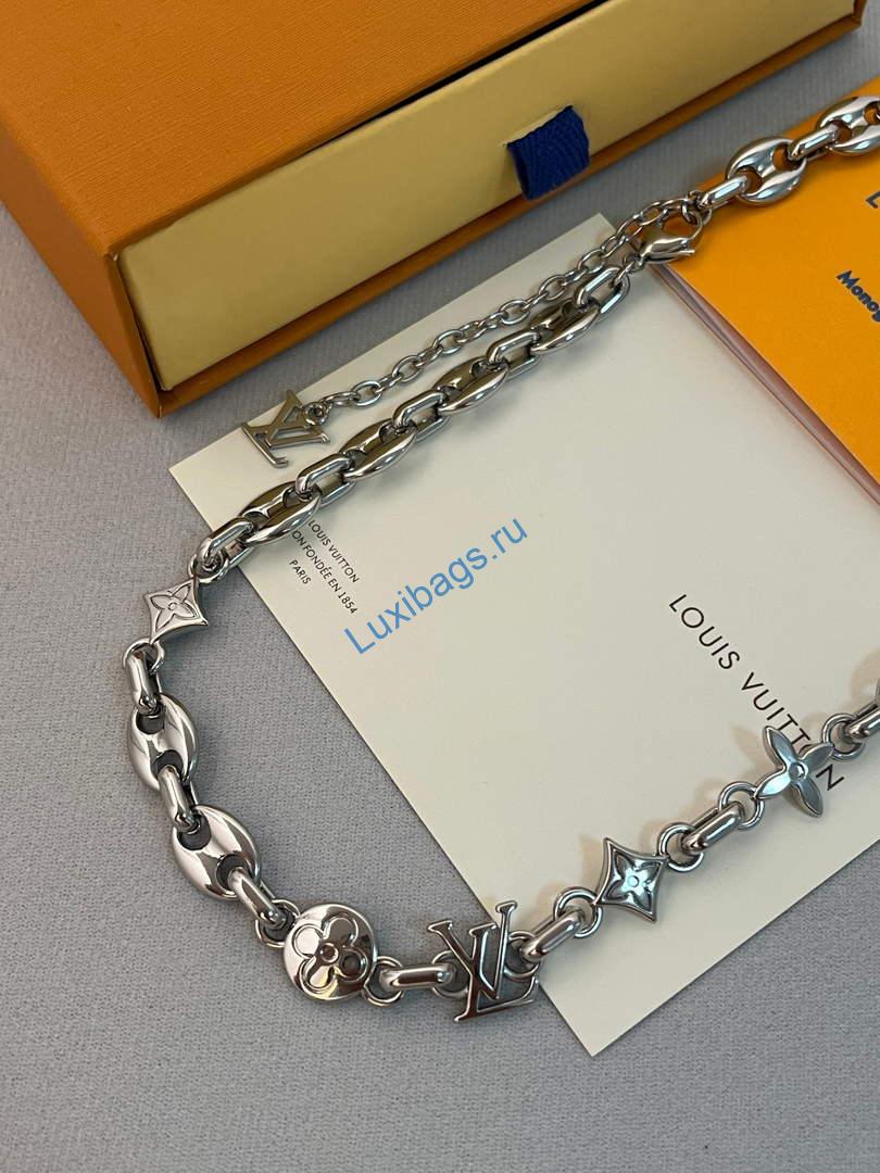 Louis Vuitton M02725 LV Sailor Necklace Silver | louis vuitton m02725 lv sailor necklace silver 5