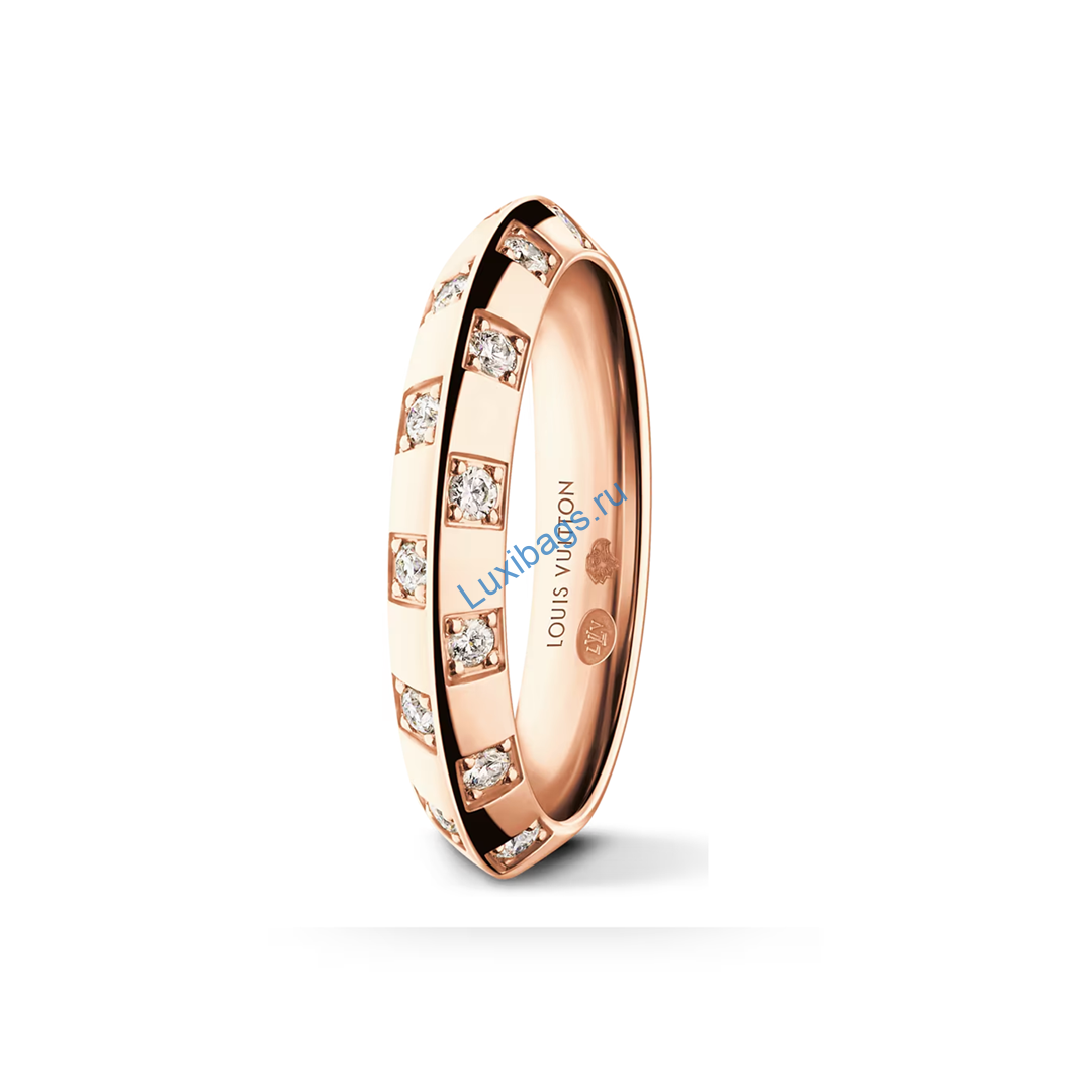 Louis Vuitton Q9Y54A Le Damier de Louis Vuitton Small Ring Pink Gold and Diamonds | louis vuitton q9y54a le damier de louis vuitton small ring pink gold and diamonds 1 1