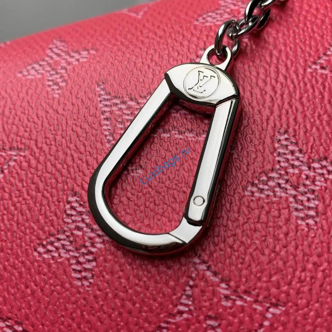 LV M27108 Louis Vuitton Key Pouch M Pondicherry Pink | lv m27108 louis vuitton key pouch m pink 06