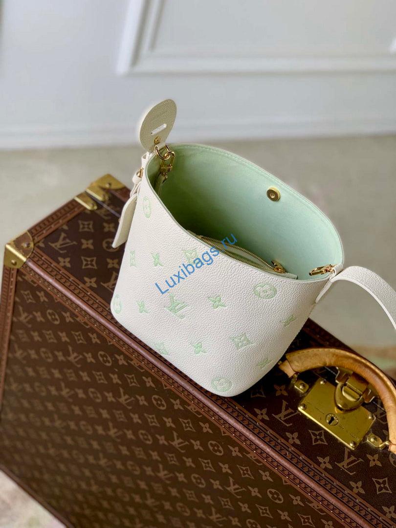 LV M27570 Louis Vuitton All In BB Bag Milky White/Green | lv m27570 louis vuitton all in bb bag milky white green 9