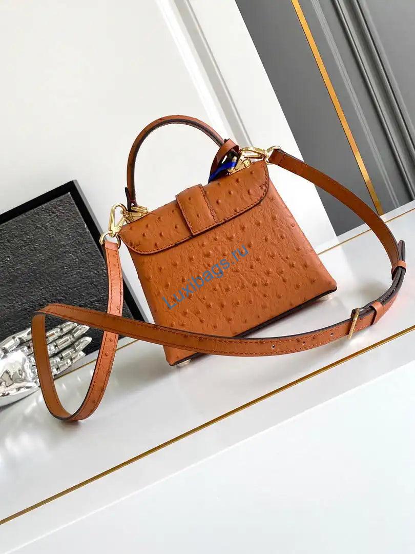 LV M87106 Louis Vuitton Ostrich Rose Des Vents Mini Brown | lv m87106 louis vuitton ostrich rose des vents mini purple 39