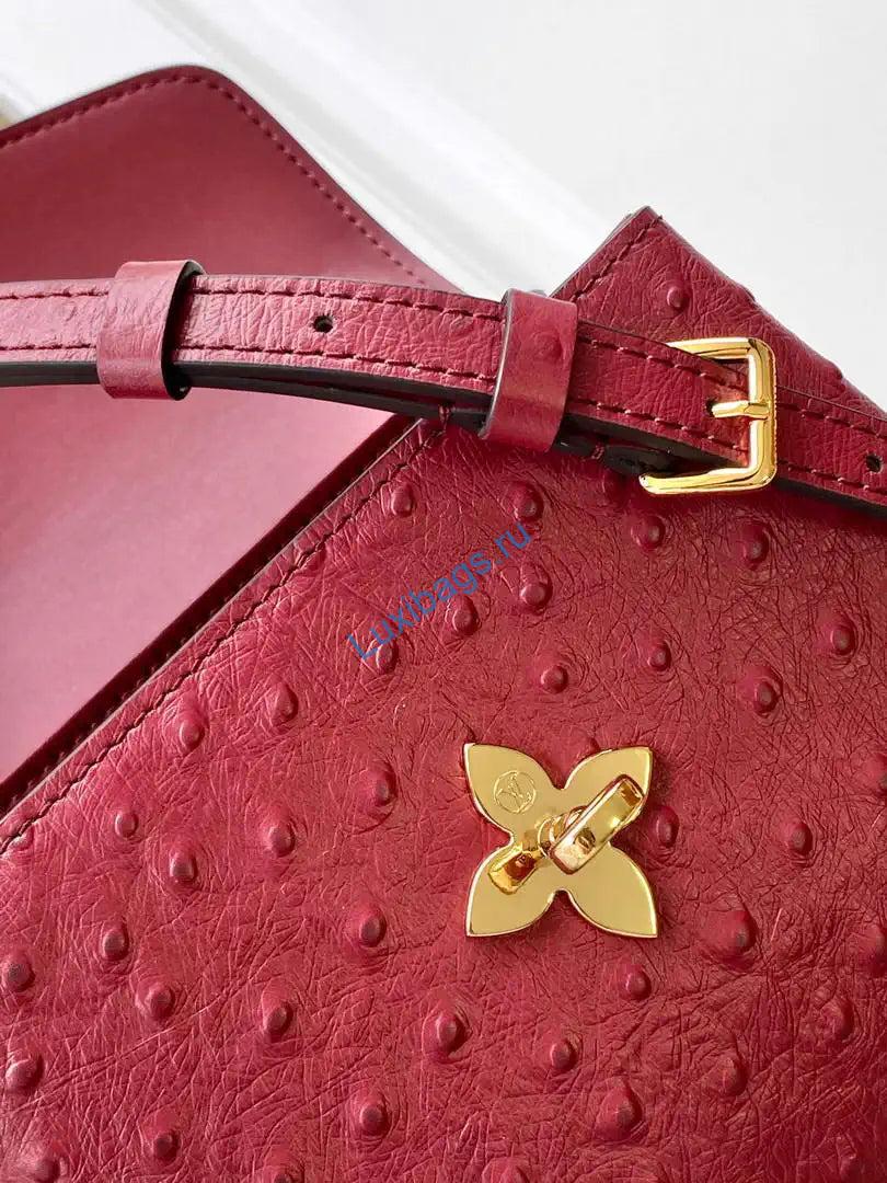 LV M87106 Louis Vuitton Ostrich Rose Des Vents Mini Wine Red | lv m87106 louis vuitton ostrich rose des vents mini purple 61
