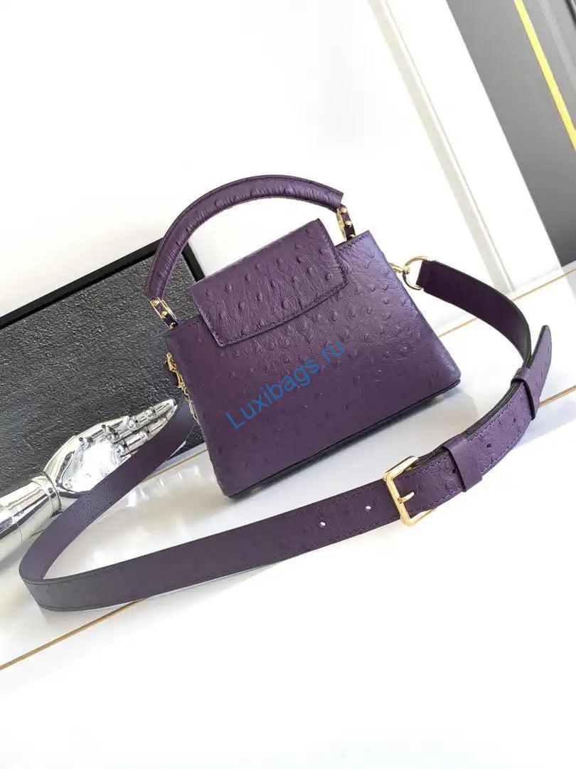 lv m87312 louis vuitton ostrich capucines mini purple 2 LV M87312 Louis Vuitton Ostrich Capucines Mini Purple | lv m87312 louis vuitton ostrich capucines mini 03