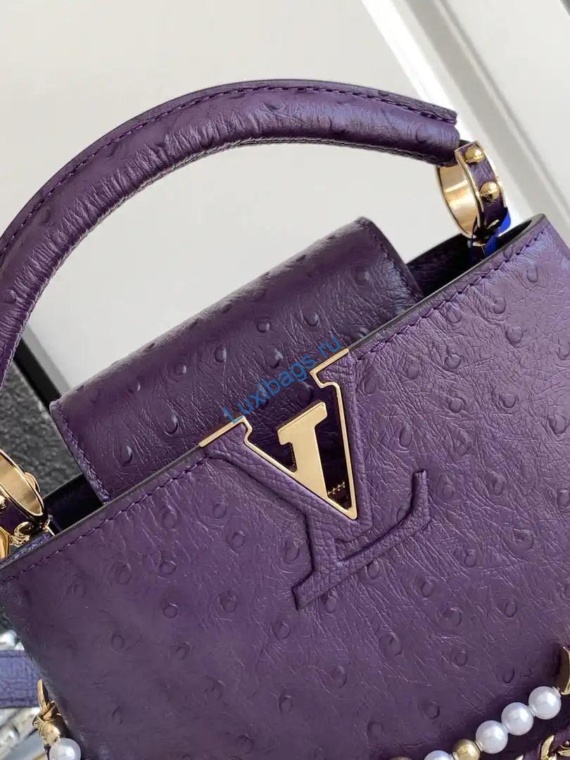 lv m87312 louis vuitton ostrich capucines mini purple 4 LV M87312 Louis Vuitton Ostrich Capucines Mini Purple | lv m87312 louis vuitton ostrich capucines mini 05