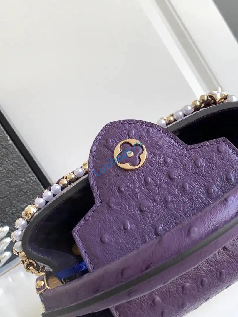 lv m87312 louis vuitton ostrich capucines mini purple 6 LV M87312 Louis Vuitton Ostrich Capucines Mini Purple | lv m87312 louis vuitton ostrich capucines mini 07