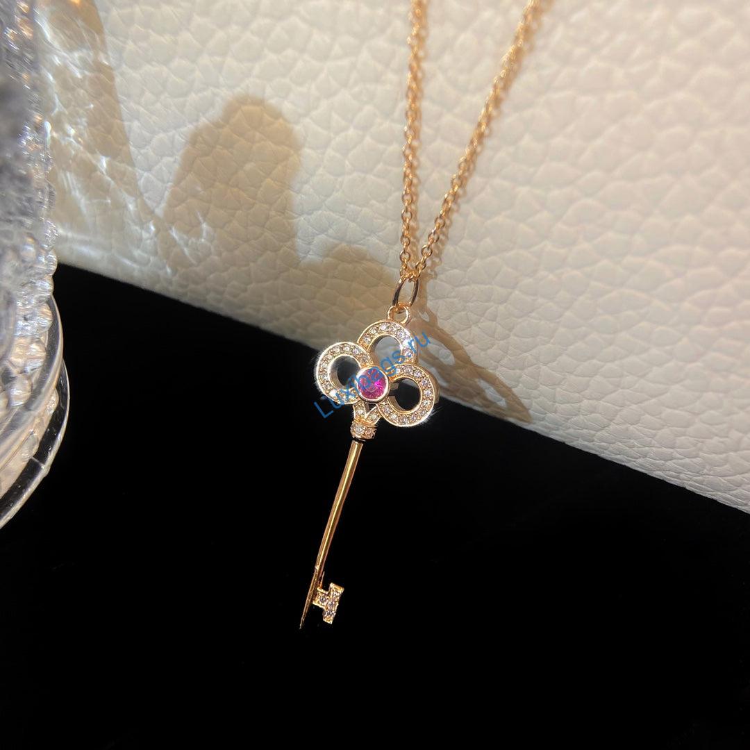 Tiffany-keys-crown-key-pendant-GRP08178-Pink Diamond rose gold