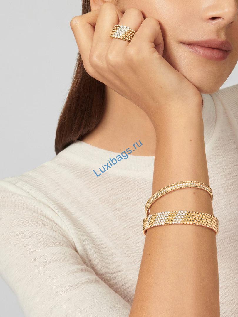 Van Cleef & Arpels Perlée diamonds bracelet, 5 rows VCARPFYE00 yellow gold | van cleef arpels perlee diamonds bracelet 5 rows vcarpfyfe0 yellow gold 5