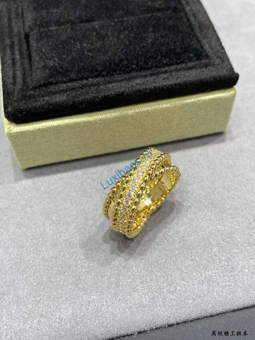 Van Cleef & Arpels Perlée diamonds duo ring VCARP9XO00 yellow gold | van cleef arpels perlee diamonds duo ring vcarp9xo00 yellow gold 3