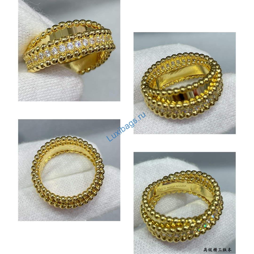 Van Cleef & Arpels Perlée diamonds duo ring VCARP9XO00 yellow gold | van cleef arpels perlee diamonds duo ring vcarp9xo00 yellow gold 4
