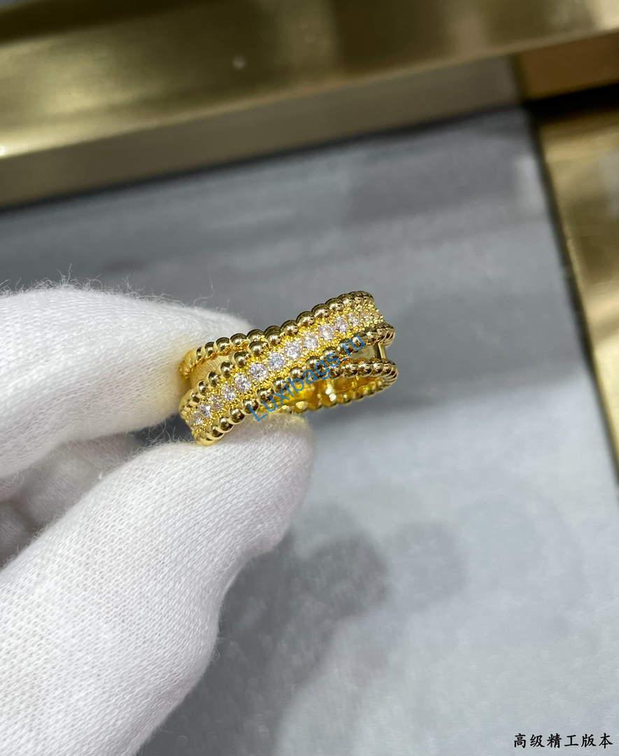 Van Cleef & Arpels Perlée diamonds duo ring VCARP9XO00 yellow gold | van cleef arpels perlee diamonds duo ring vcarp9xo00 yellow gold 5