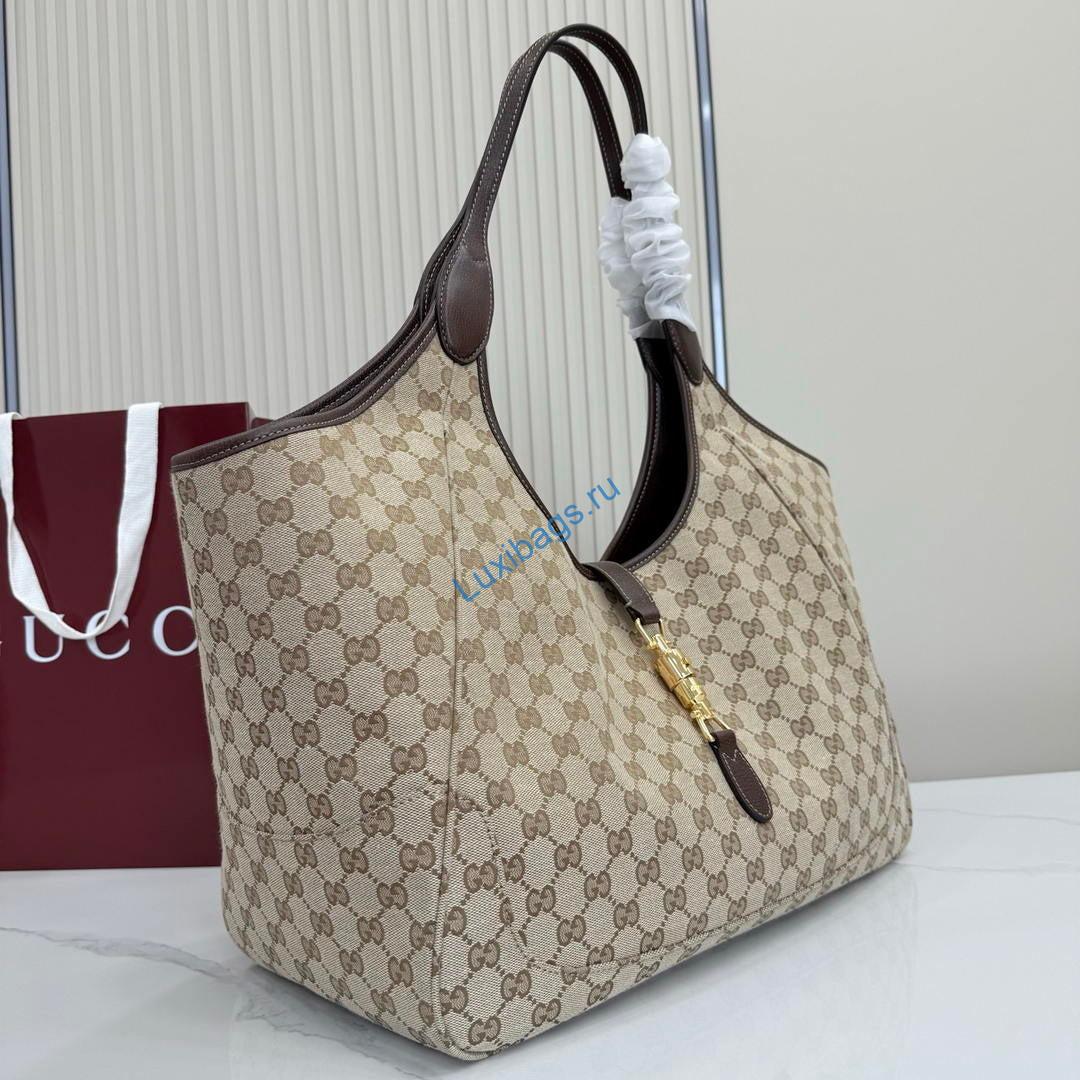 Gucci 870693 Mercato large tote bag sand and brown GG canvas | gucci 870693 mercato large tote bag sand and brown gg canvas 2