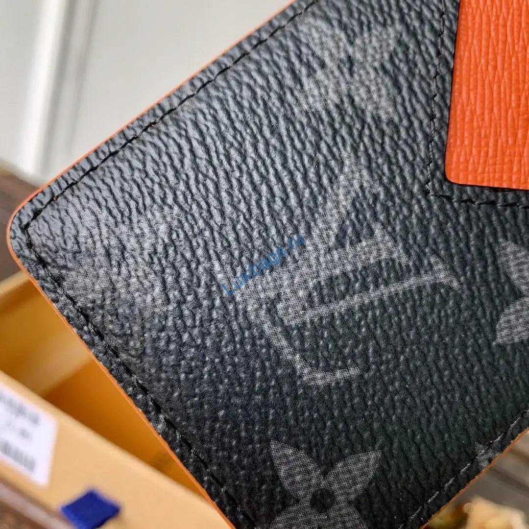 Louis Vuitton LV M26028 Magnetic Card Holder Black Monogram Orange | louis vuitton lv m26028 magnetic card holder black monogram orange 06