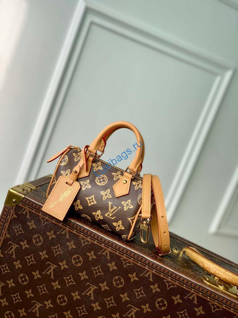 LV M27610 Louis Vuitton Nano Speedy Bag Monogram Origine Ebène