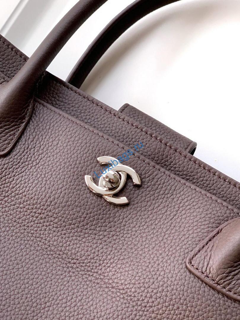 chanel as6055 cerf leather exterior small tote bags grayish brown 4 Chanel AS6055 Cerf Leather Exterior Small Tote Bags grayish brown | chanel as6055 cerf leather exterior small tote bags bag 005
