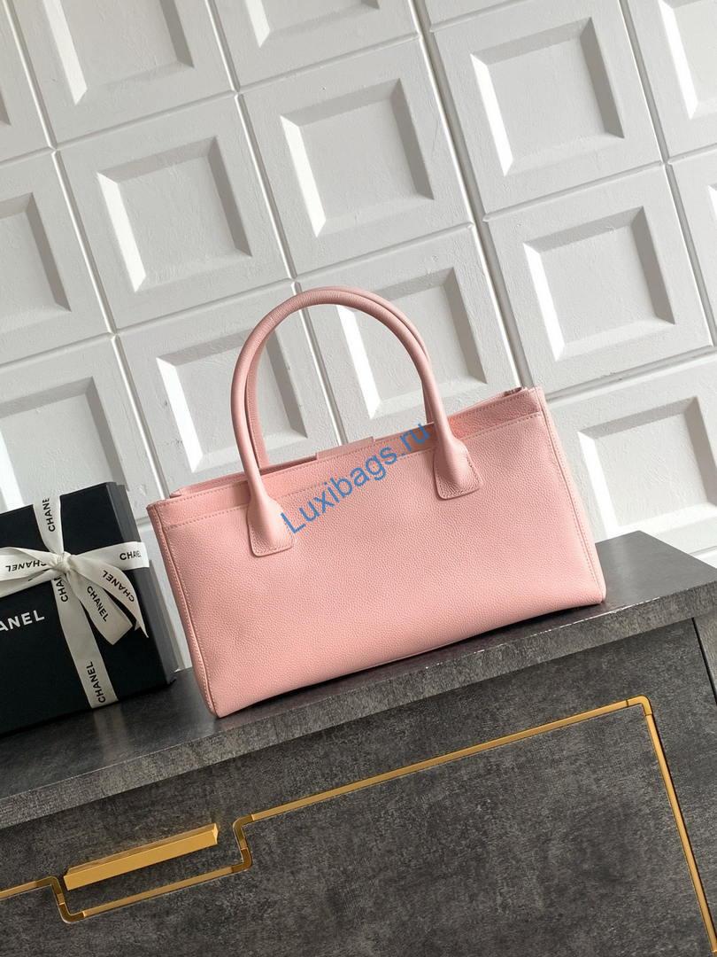 Chanel AS6055 Cerf Leather Exterior Small Tote Bags Bag Pink | chanel as6055 cerf leather exterior small tote bags bag 030