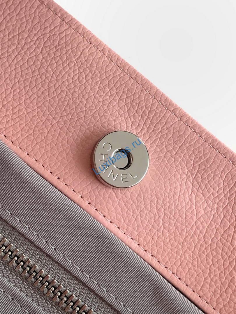 Chanel AS6055 Cerf Leather Exterior Small Tote Bags Bag Pink | chanel as6055 cerf leather exterior small tote bags bag 034