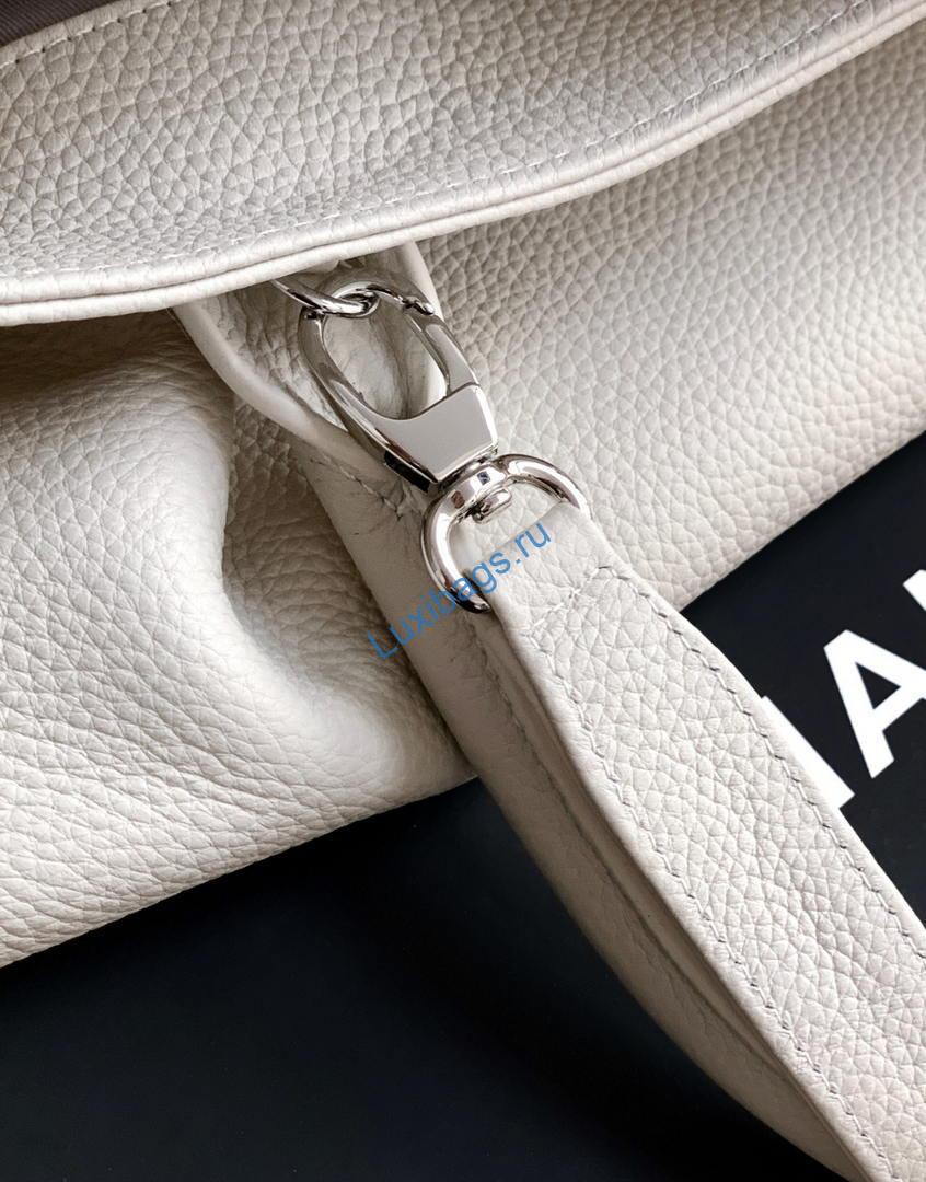 Chanel AS6056 Cerf Leather Exterior Medium Tote Bags White | chanel as6056 cerf leather exterior medium tote bags 06