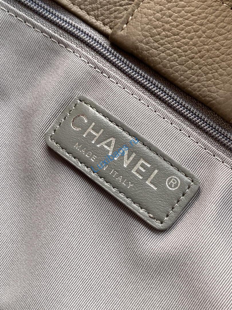 Chanel AS6056 Cerf Leather Exterior Medium Tote Bags Gray | chanel as6056 cerf leather exterior medium tote bags 27