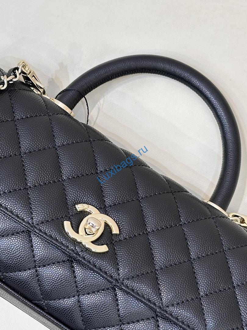 Chanel AS6091 Maxi Flap Bag with Top Handle Goatskin & Gold-Tone Metal Black | chanel as6091 maxi flap bag with top handle goatskin gold tone metal black 05