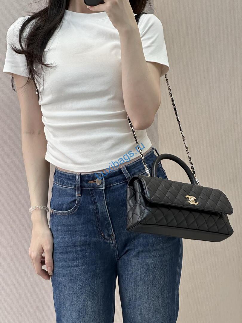 Chanel AS6091 Maxi Flap Bag with Top Handle Goatskin & Gold-Tone Metal Black | chanel as6091 maxi flap bag with top handle goatskin gold tone metal black 12