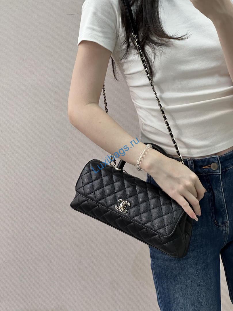 Chanel AS6091 Maxi Flap Bag with Top Handle Goatskin & Gold-Tone Metal Black | chanel as6091 maxi flap bag with top handle goatskin gold tone metal black 13