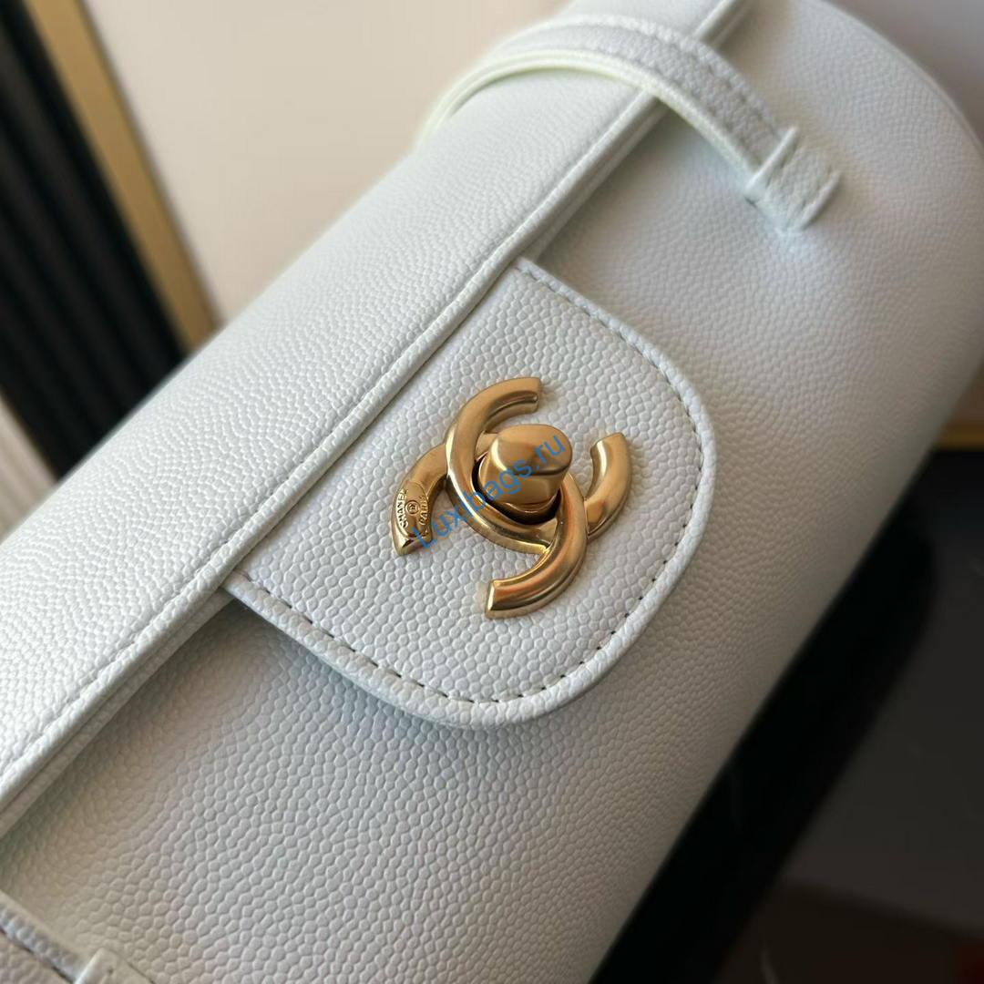 Chanel Small Bowling Bag Grained Shiny Calfskin & Gold-Tone Metal AS6143 Light Blue | chanel small bowling bag grained shiny calfskin gold tone metal as6143 124