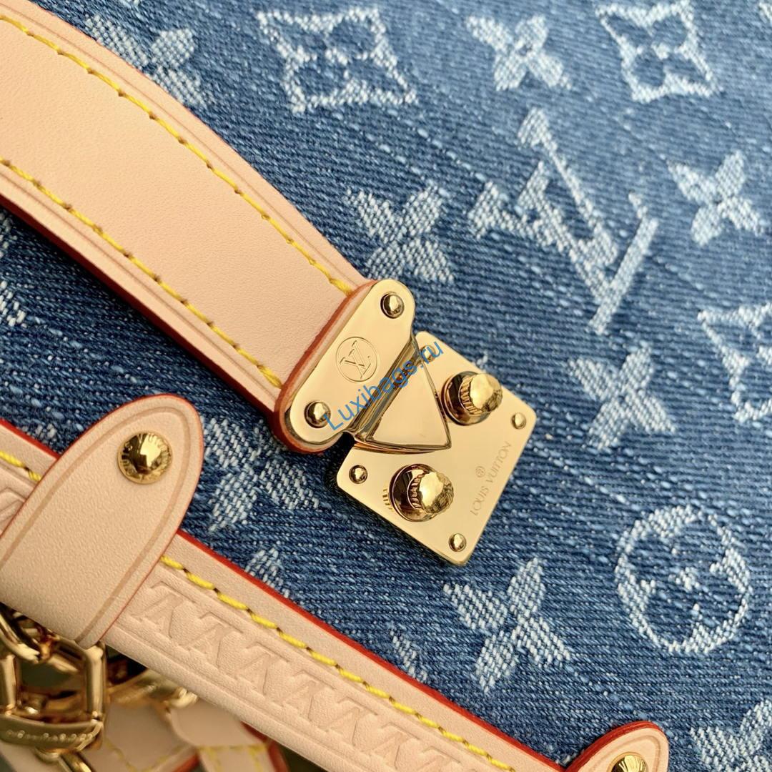 Louis Vuitton LV M27450 Side Trunk MM Bag Denim Blue | louis vuitton lv m27450 side trunk pm bag denim blue 05