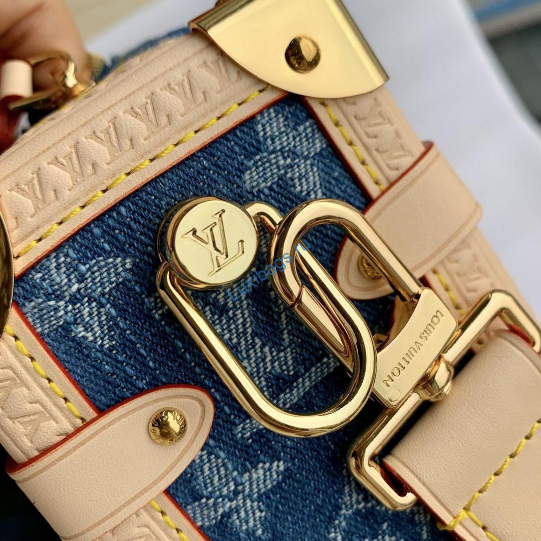 Louis Vuitton LV M27450 Side Trunk MM Bag Denim Blue | louis vuitton lv m27450 side trunk pm bag denim blue 06