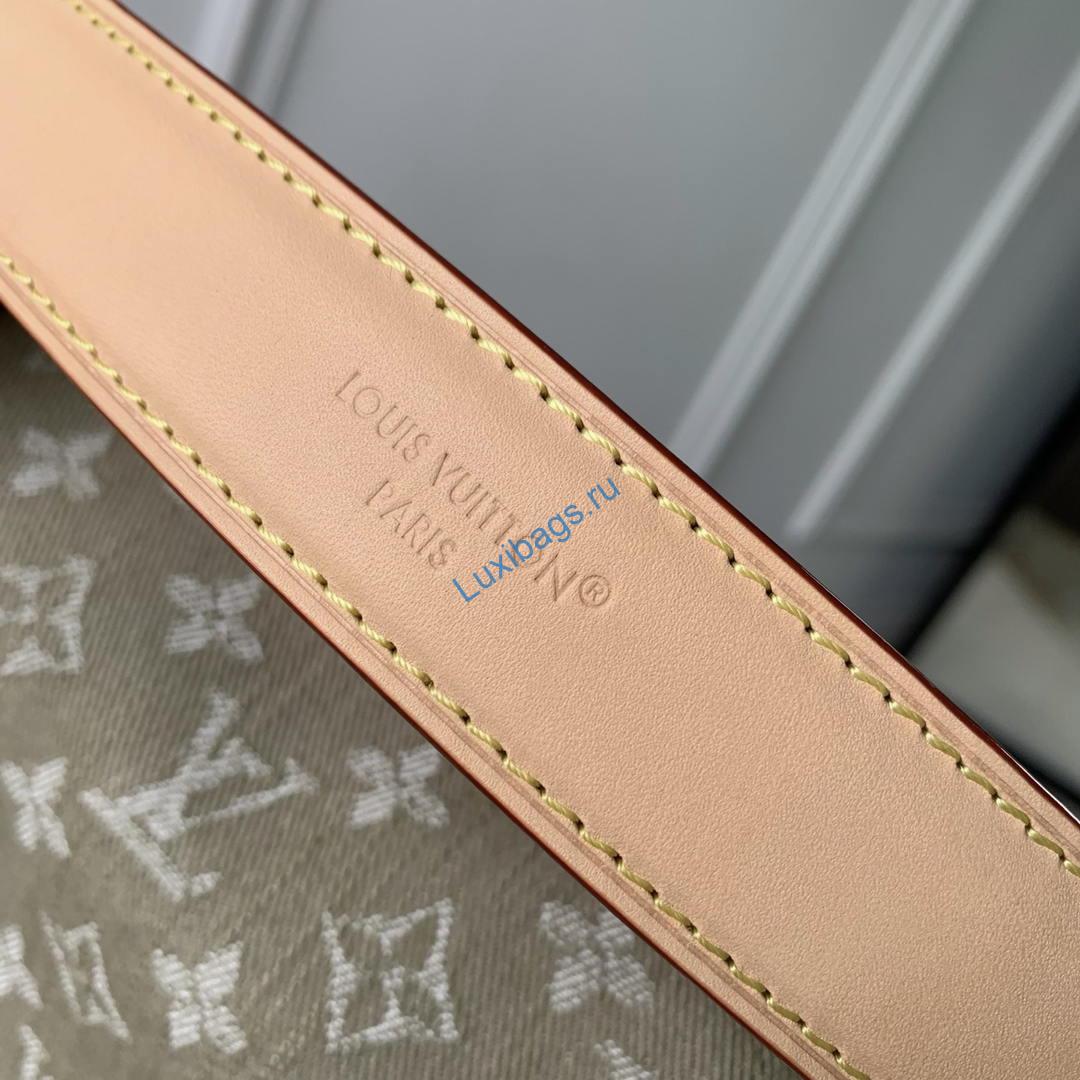 Louis Vuitton LV M27451 Side Trunk MM East West Bag Khaki Denim | louis vuitton lv m27451 side trunk mm east west bag denim green 09