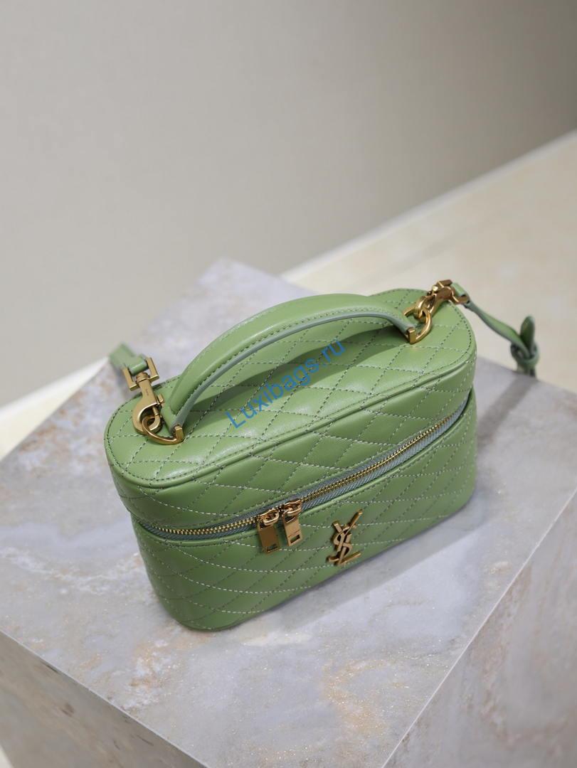 YSL 766731 GABY vanity bag in lambskin avocado Green | ysl 766731 gaby vanity bag in lambskin 23