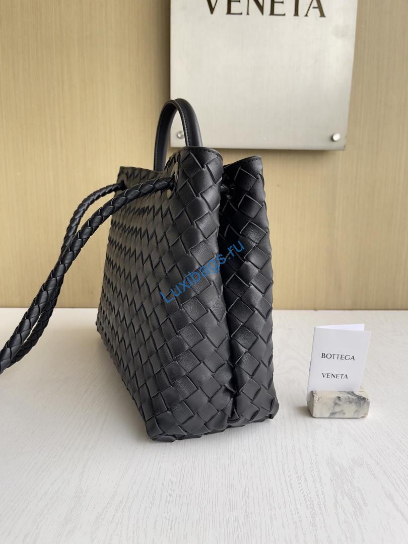 Bottega Veneta BV 766016 Medium Andiamo Lambskin BV90137 Black Silver | bottega veneta bv 766016 medium andiamo suede bv90138 20