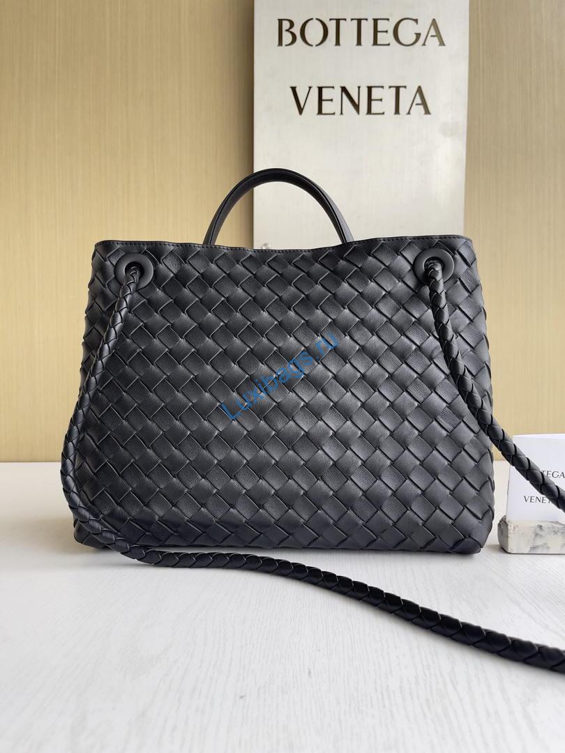 Bottega Veneta BV 766016 Medium Andiamo Lambskin BV90137 Black Silver | bottega veneta bv 766016 medium andiamo suede bv90138 21