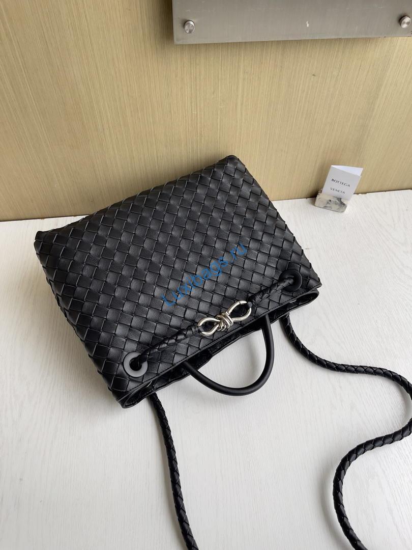 Bottega Veneta BV 766016 Medium Andiamo Lambskin BV90137 Black Silver | bottega veneta bv 766016 medium andiamo suede bv90138 23
