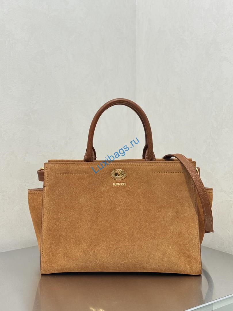 Burberry Small Cotswolds Tote 81113441 Bag Brown Suede