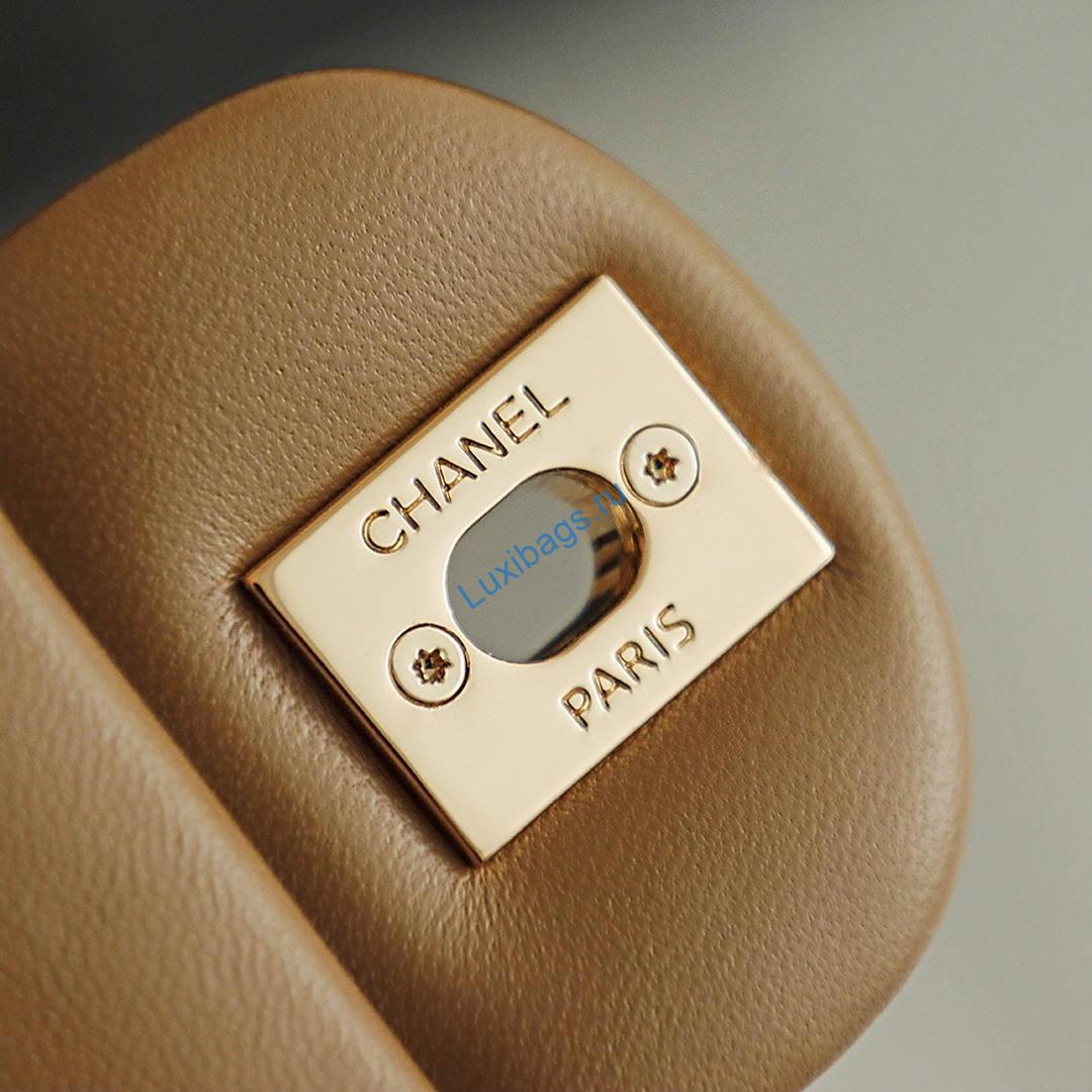 Chanel 26K Flap Classic 11.12 Handbag A01112 Lambskin Tan | chanel 26k flap classic 11 12 handbag a01112 lambskin tan 08