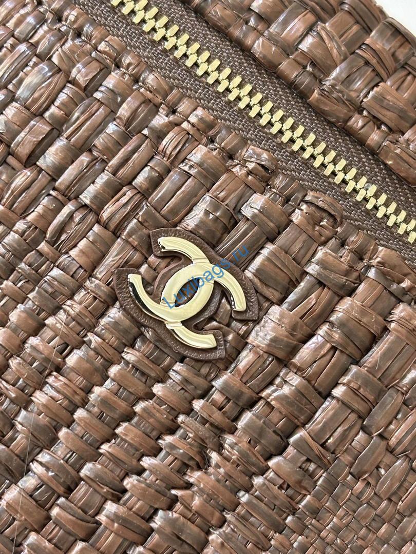 Chanel Classic Vanity with Chain Braided Raffia & Gold-Tone Metal AP4385 Brown | chanel classic vanity with chain braided raffia gold tone metal ap4385 brown 53
