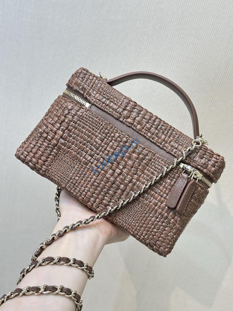 Chanel Classic Vanity with Chain Braided Raffia & Gold-Tone Metal AP4385 Brown | chanel classic vanity with chain braided raffia gold tone metal ap4385 brown 56