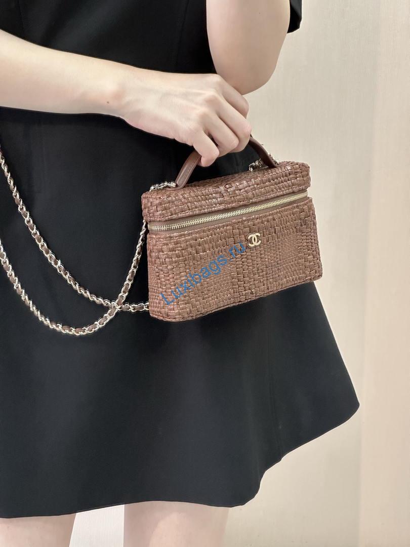 chanel classic vanity with chain braided raffia & gold-tone metal ap4385 brown 7 Chanel Classic Vanity with Chain Braided Raffia & Gold-Tone Metal AP4385 Brown | chanel classic vanity with chain braided raffia gold tone metal ap4385 brown 60
