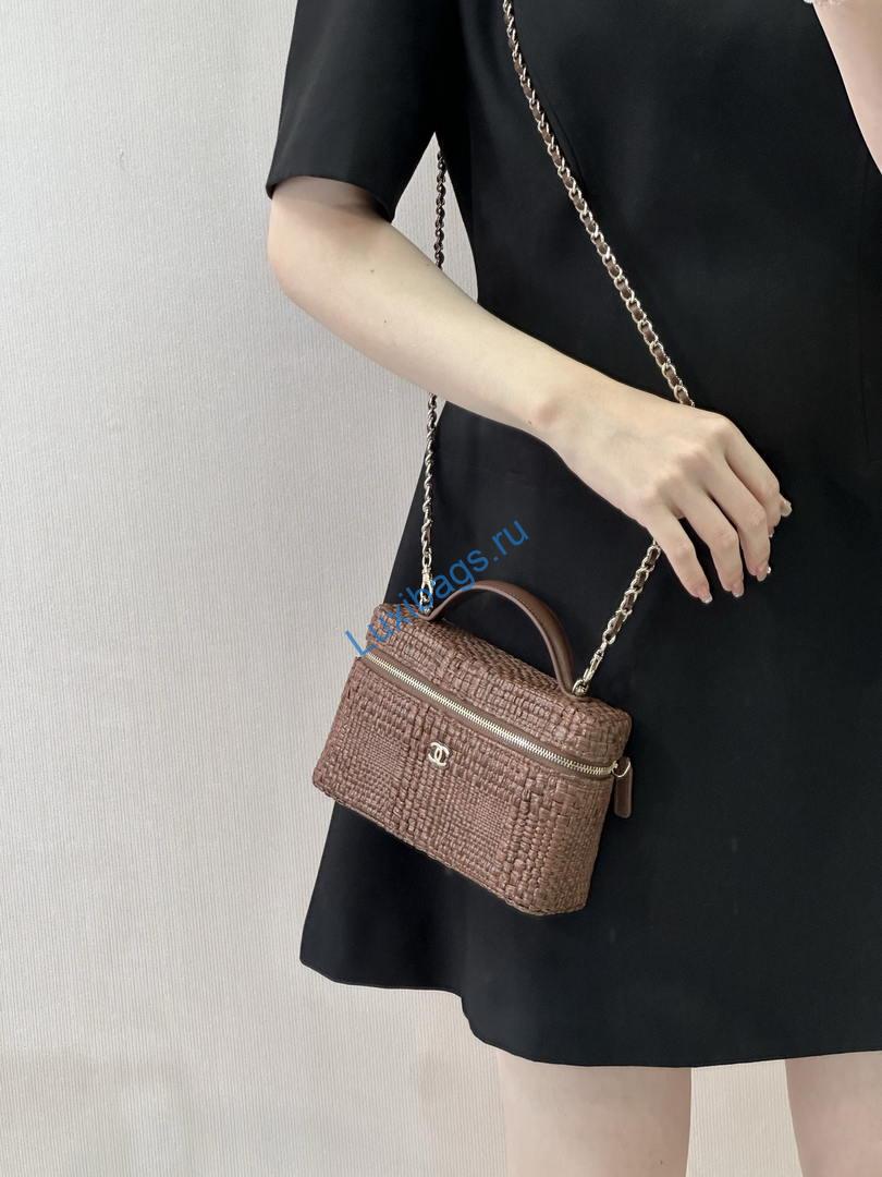 chanel classic vanity with chain braided raffia & gold-tone metal ap4385 brown 4 Chanel Classic Vanity with Chain Braided Raffia & Gold-Tone Metal AP4385 Brown | chanel classic vanity with chain braided raffia gold tone metal ap4385 brown 62