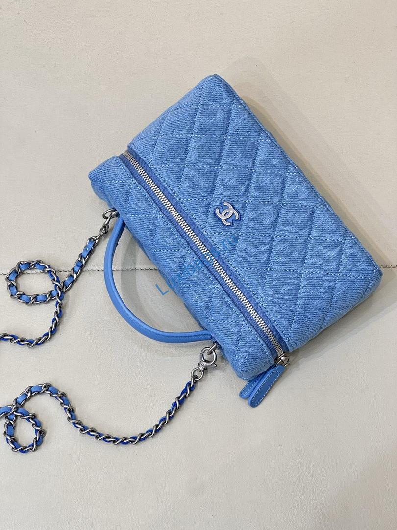 Chanel Classic Vanity with Chain Denim & Gold-Tone Metal AP4385 Blue | chanel classic vanity with chain denim gold tone metal ap4385 blue 007