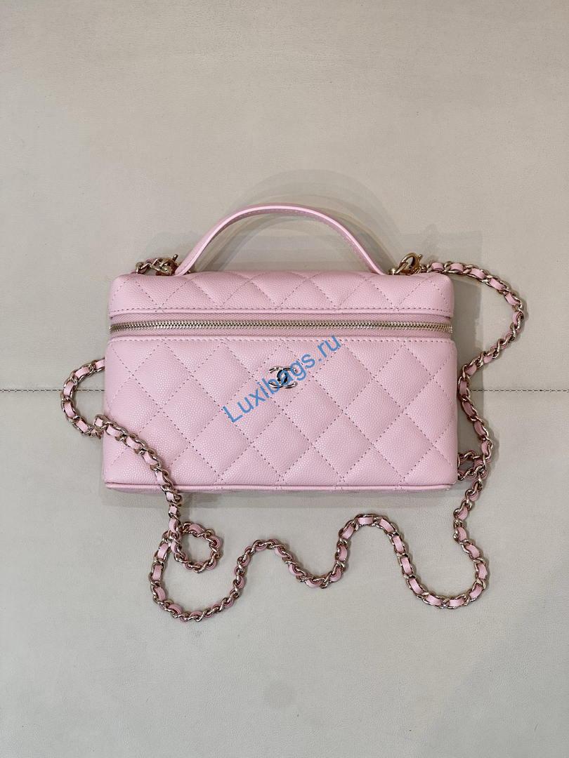 Chanel Classic Vanity with Chain Grained Shiny Calfskin & Gold-Tone Metal AP4385 Pink | chanel classic vanity with chain grained shiny calfskin gold tone metal ap4385 042