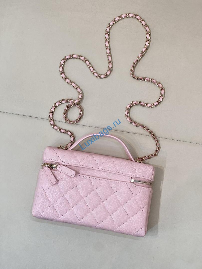 Chanel Classic Vanity with Chain Grained Shiny Calfskin & Gold-Tone Metal AP4385 Pink | chanel classic vanity with chain grained shiny calfskin gold tone metal ap4385 048