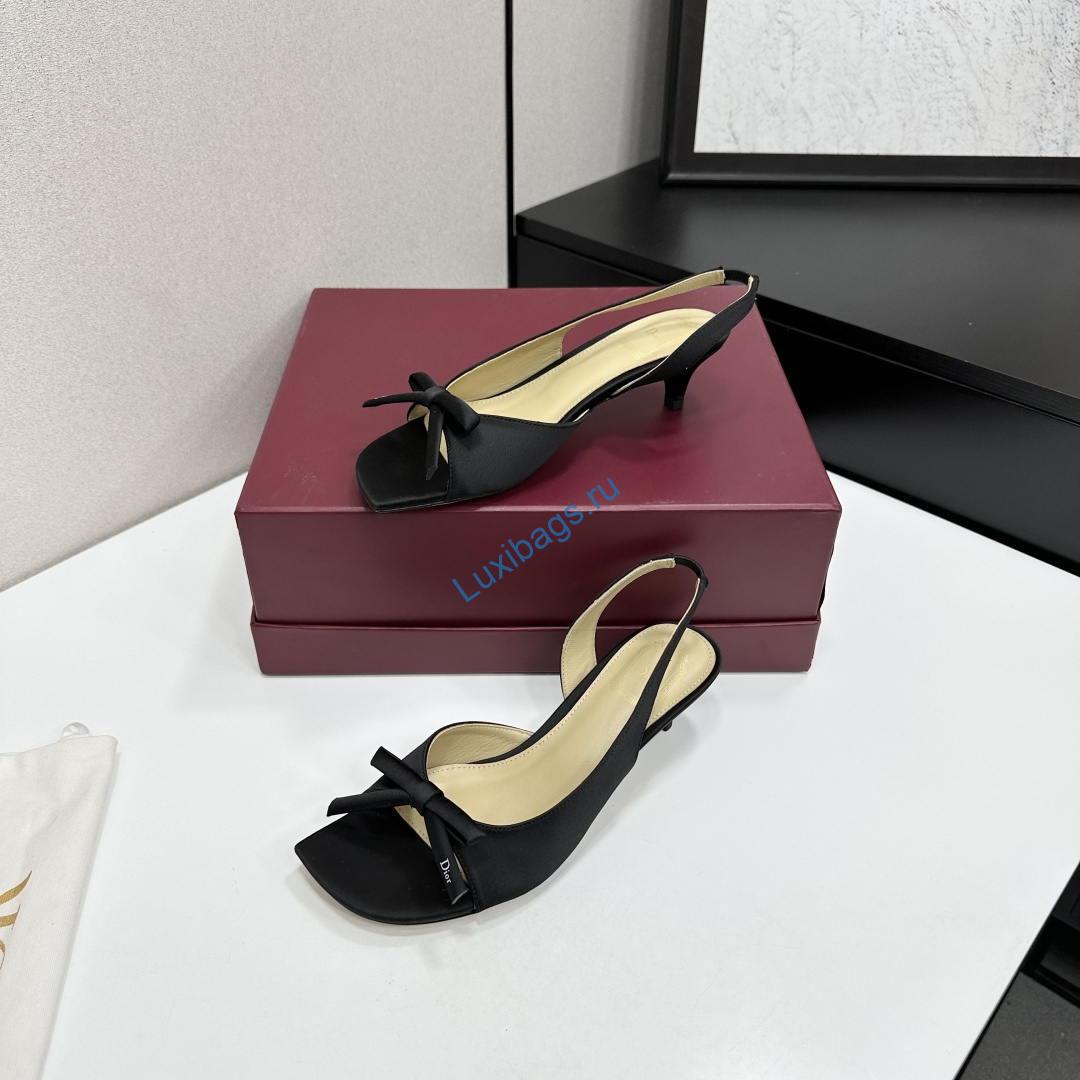 Dior Women Bow Heeled Slingback Sandal KCO576LAB_S23T Lambskin D10030 | dior women bow heeled slingback sandal kco576lab s23t d10029 012