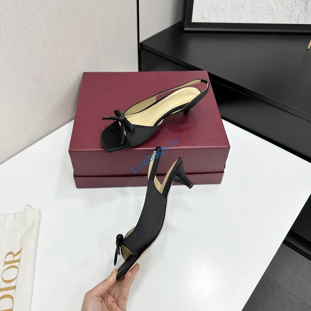 Dior Women Bow Heeled Slingback Sandal KCO576LAB_S23T Lambskin D10030 | dior women bow heeled slingback sandal kco576lab s23t d10029 013