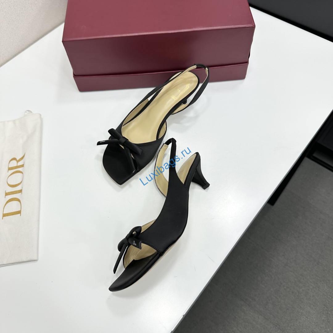 Dior Women Bow Heeled Slingback Sandal KCO576LAB_S23T Lambskin D10030 | dior women bow heeled slingback sandal kco576lab s23t d10029 015