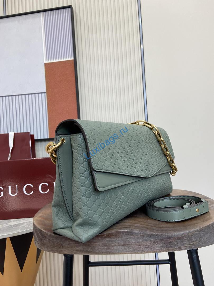 gucci 857362 large shoulder with chain bag leather green gg 1 Gucci 857362 Large Shoulder With Chain Bag Leather Green GG | gucci 857362 large shoulder with chain bag leather black gg 012