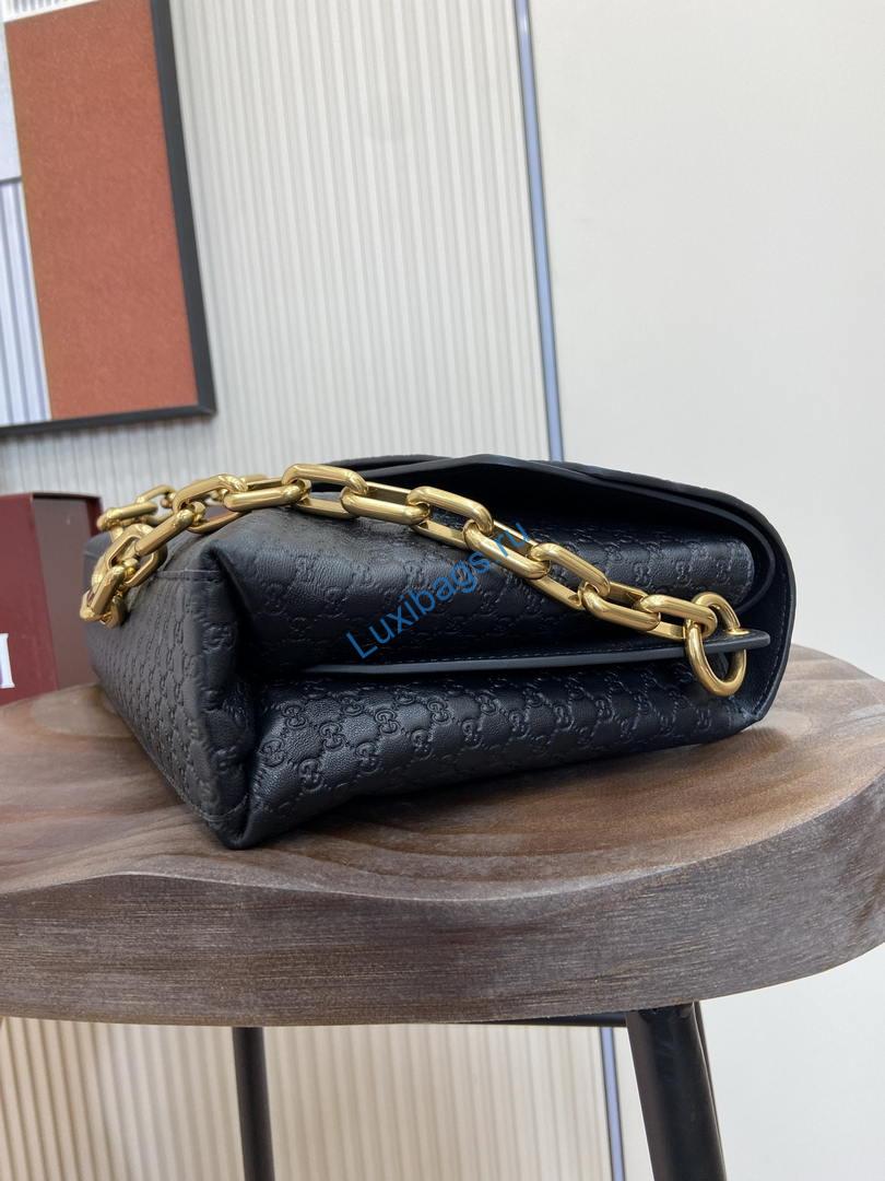 gucci 857362 large shoulder with chain bag leather black gg 6 Gucci 857362 Large Shoulder With Chain Bag Leather Black GG | gucci 857362 large shoulder with chain bag leather black gg 027