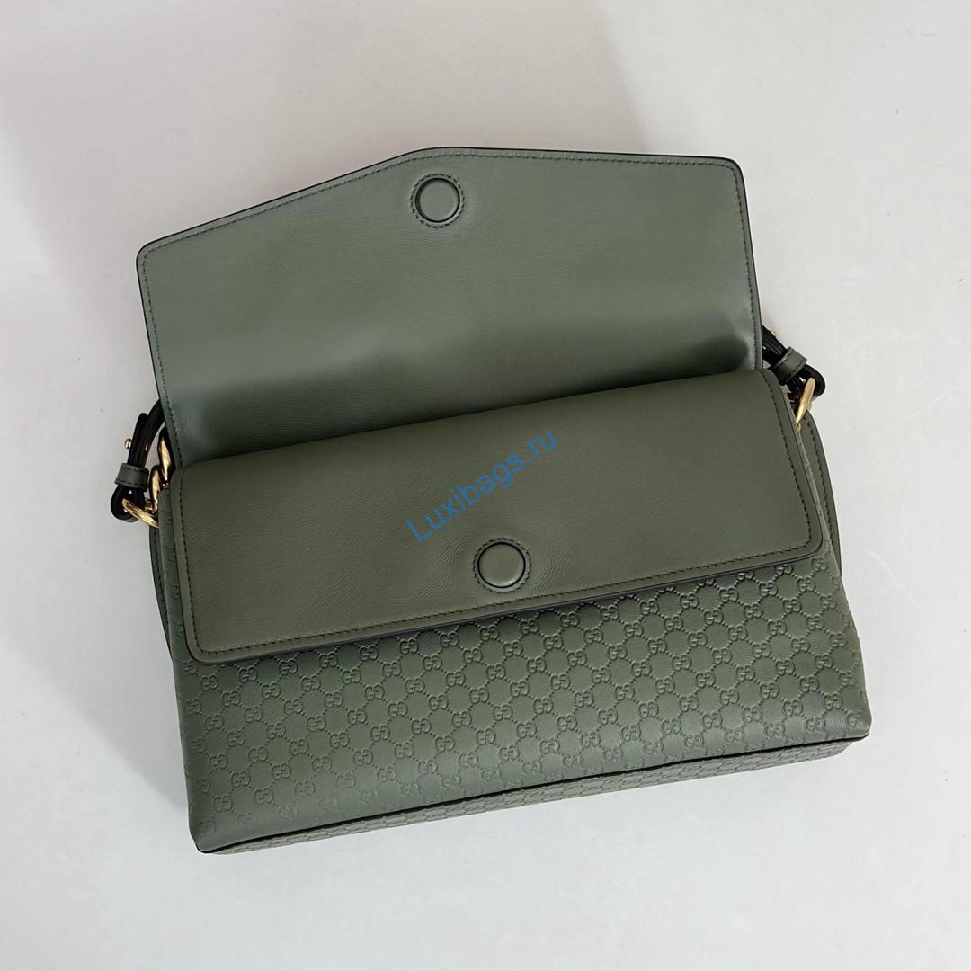 gucci 857622 medium shoulder bag leather green gg 6 Gucci 857622 Medium Shoulder Bag Leather Green GG | gucci 857622 medium shoulder bag leather black gg 016